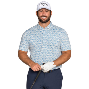 Robert Graham Skull and Golf Club Pattern Golf Polo Shirt Size XL